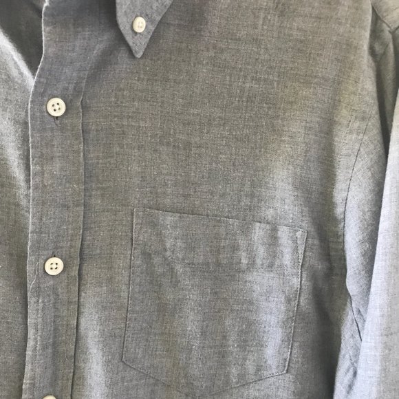 Club Monaco grey melange flannel shirt. - Picture 5 of 8